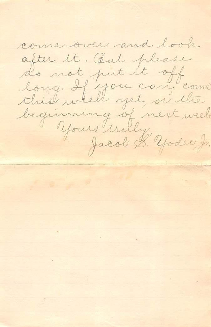 JACOB YODER CENTERPORT PA FARMING ANTIQUE AUTOGRAPH SIGNED LETTER & MAIL COVER - K-townConsignments
