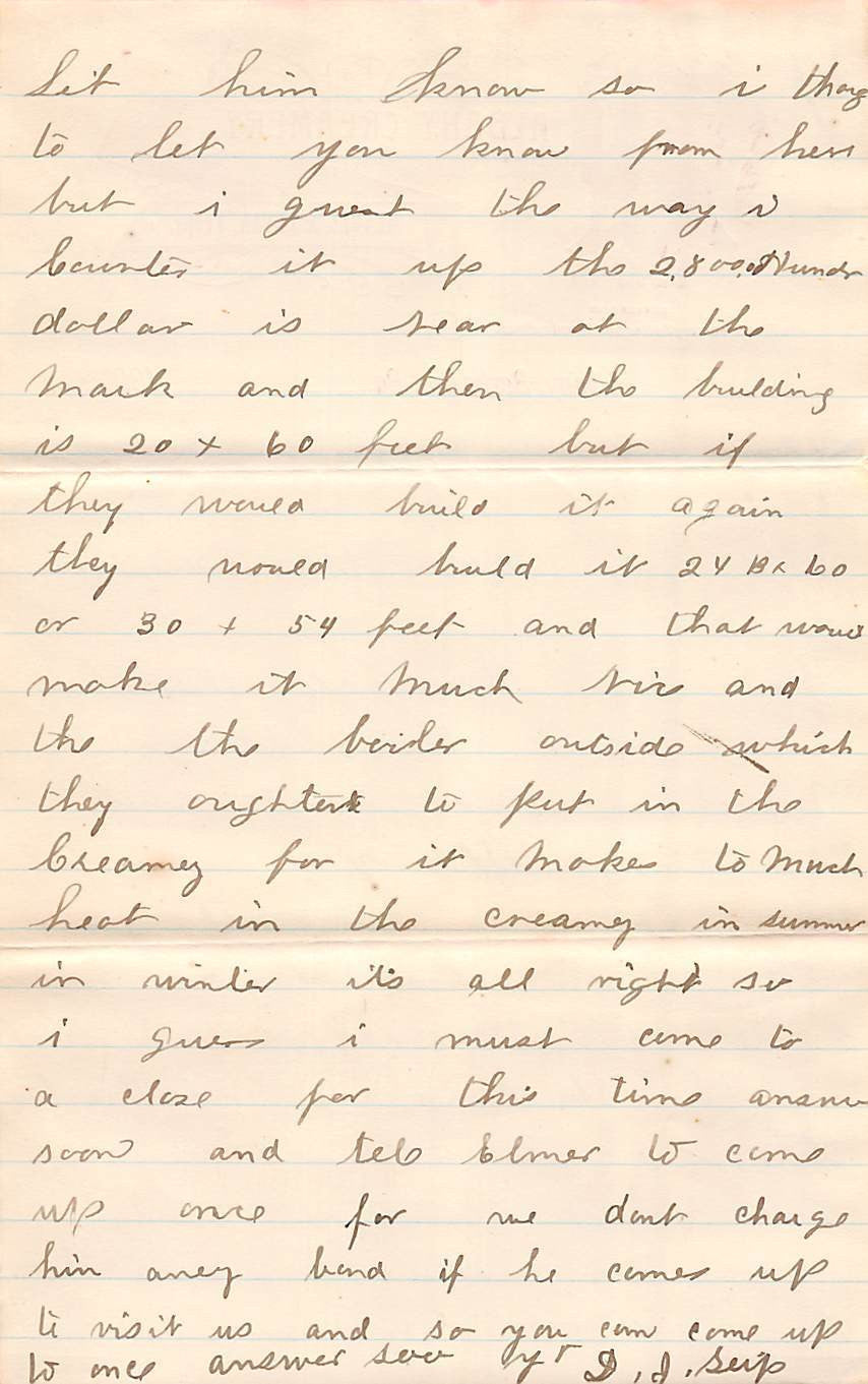 MENGEL CREAMERY ALBANY HAMBURG PA DAIRY FARMING ANTIQUE ADVERTISING LETTER 1894 - K-townConsignments