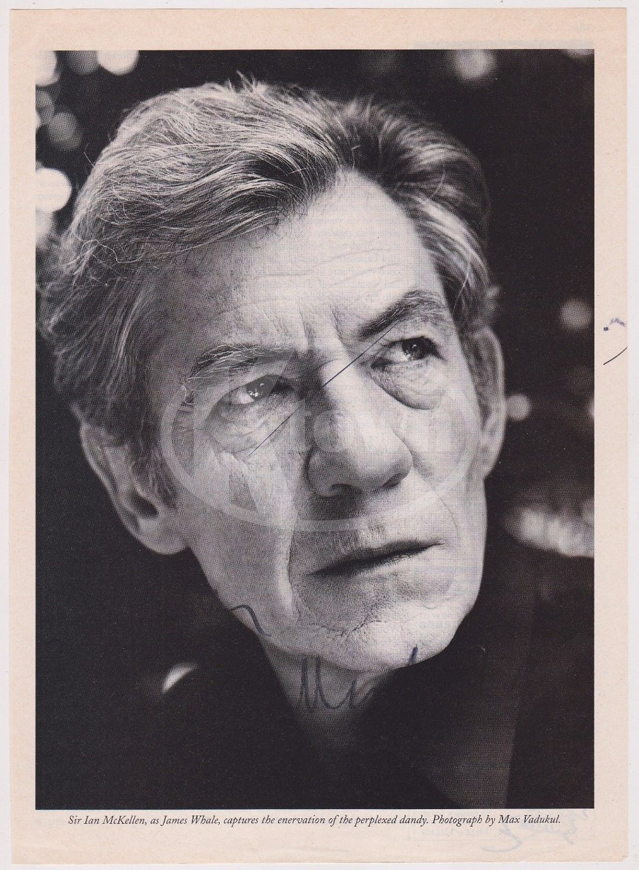 IAN MCKELLEN X-MEN LORD OF THE RINGS MOVIE ACTOR VINTAGE AUTOGRAPH SIGNED PAGE - K-townConsignments