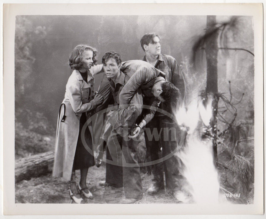 BLAZING BARRIERS FIREFIGHTING MOVIE ACTORS VINTAGE MOVIE STILL PHOTOGRAPH - K-townConsignments