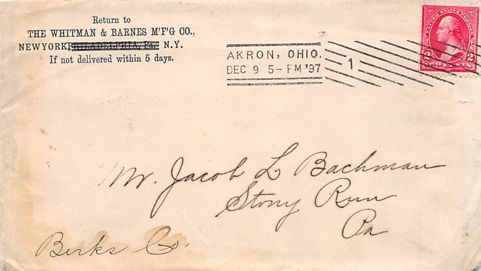 WHITMAN & BARNS MANUFACTURING NEW YORK CITY ANTIQUE AUTOGRAPH SIGNED LETTER 1897 - K-townConsignments