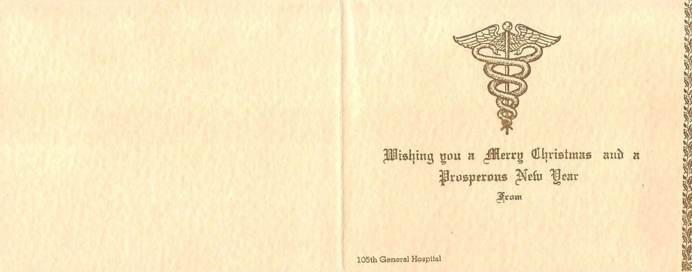 US AIR FORCE IN AUSTRALIA 105TH GENERAL HOSPITAL VINTAGE WWII CHRISTMAS CARD - K-townConsignments