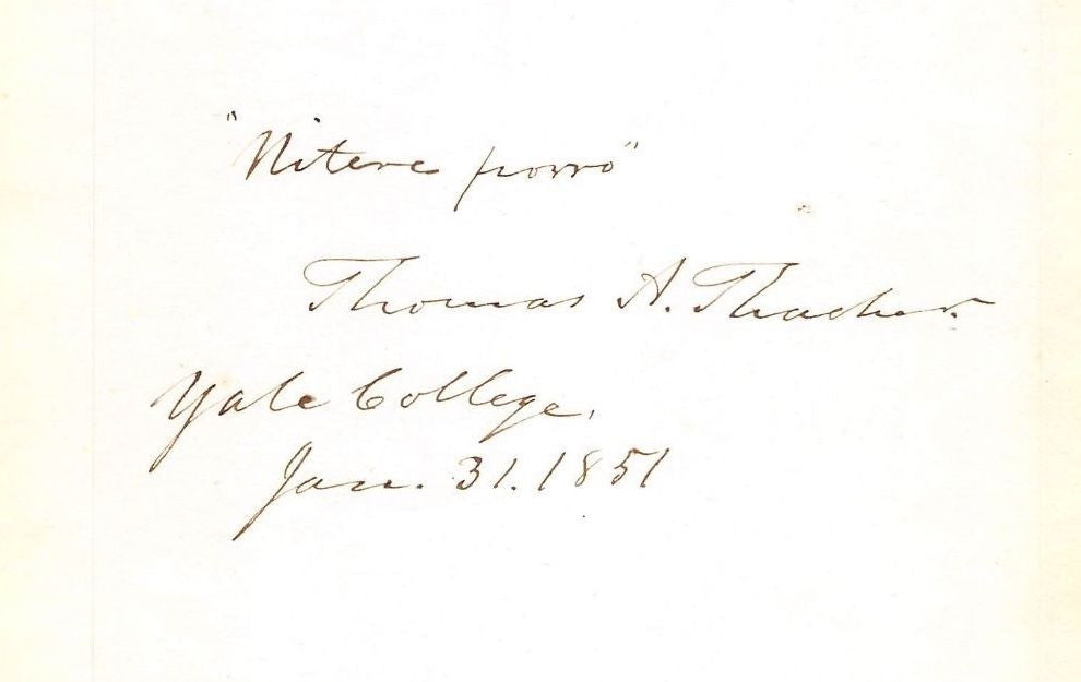 THOMAS ANTHONY THACHER AMERICAN EDUCATOR OF PRINCES ORIGINAL AUTOGRAPH SIGNATURE - K-townConsignments