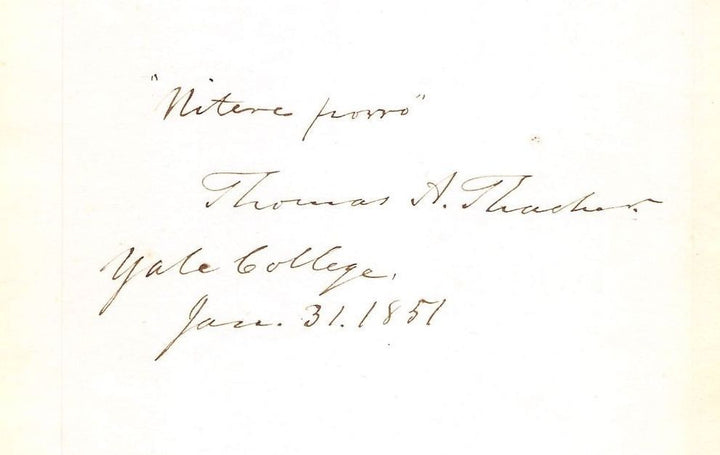 THOMAS ANTHONY THACHER AMERICAN EDUCATOR OF PRINCES ORIGINAL AUTOGRAPH SIGNATURE - K-townConsignments