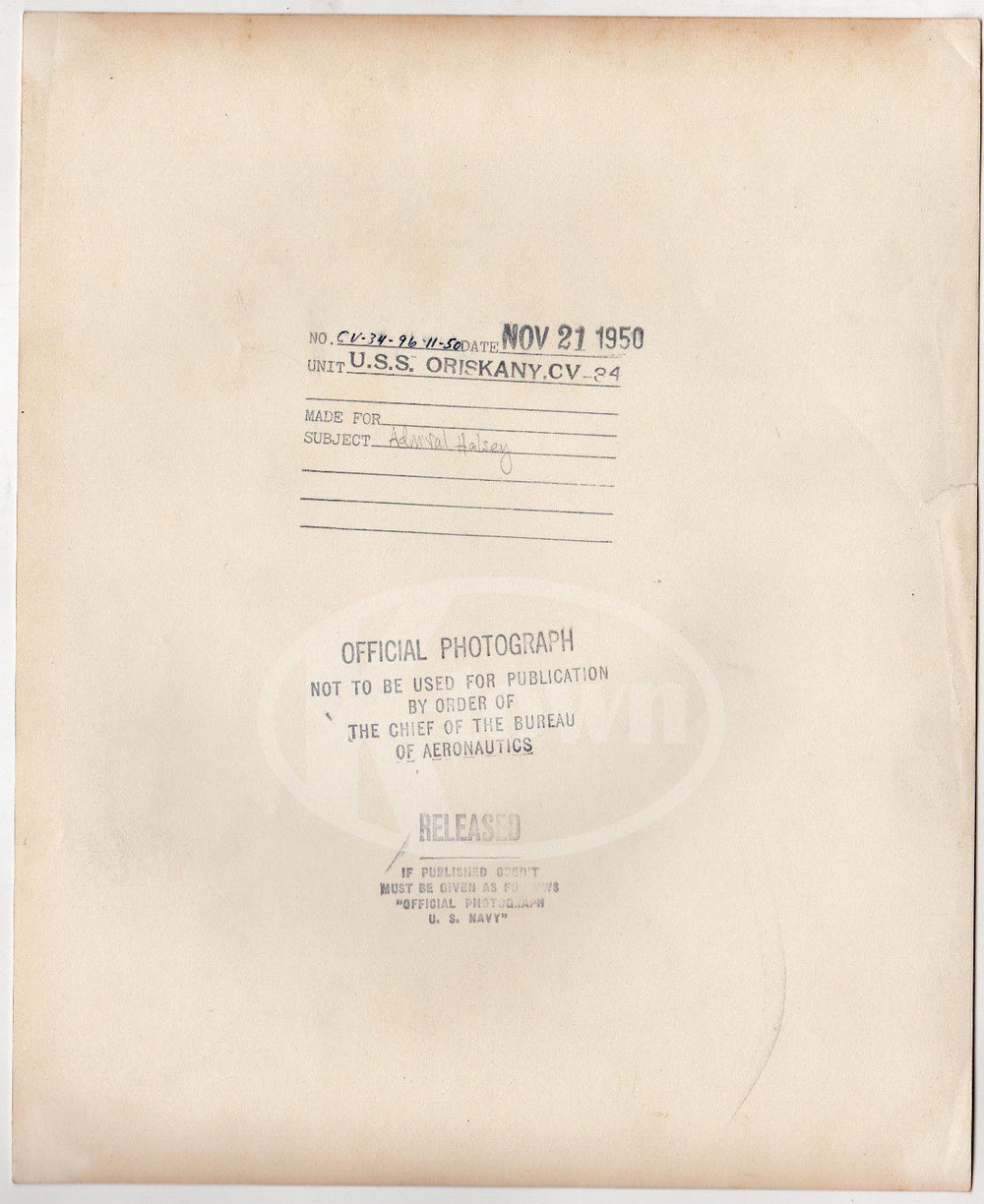 BILL HALSEY WWII NAVY HERO KOREAN WAR ERA MILITARY AMERICANA SNAPSHOT PHOTO - K-townConsignments