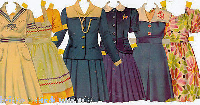 YOUNG LADIES VINTAGE PAPER DOLLS DRESSES & ACCESSORIES CUT-OUTS LOT - K-townConsignments