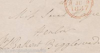 WILLIAM BATH BRITISH NOBLEMAN AUTOGRAPH SIGNED FREE 1837 STAMPED ADDRESS PANEL - K-townConsignments