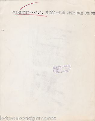 PAN AMERICAN UNION BUILDING WASHINGTON DC DAVILA VINTAGE NEWS PRESS PHOTO 1954 - K-townConsignments