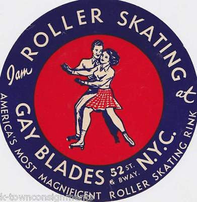 GAY BLADES INC. VINTAGE ROLLER SKATING GRAPHIC AD LABEL - K-townConsignments