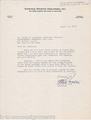WALTER MACK NATIONAL PHOENIX INC AUTOGRAPH SIGNED ROCKEFELLER CAMPAIGN LETTER - K-townConsignments