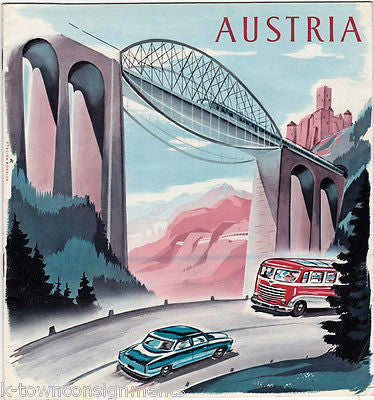 AUSTRIA VINTAGE GRAPHIC ART EUROPEAN SOUVENIR ADVERTISING BOOKLET - K-townConsignments