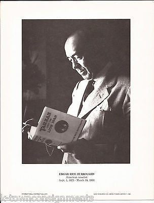 Edgar Rice Burroughs American Writer Vintage Portrait Gallery Poster Photo Print - K-townConsignments