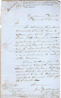 BRITISH ELITE ROYAL MARINES PLYMOUTH BARRACKS HANDWRITTEN & SIGNED LETTER 1843 - K-townConsignments