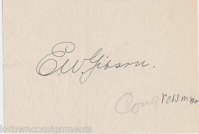 ERNEST GIBSON VERMONT SENATOR VINTAGE AUTOGRAPH SIGNATURE CLIPPING - K-townConsignments