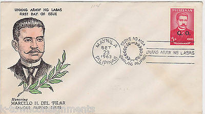 MARCELO DEL PILAR VINTAGE 1960s PHILIPPINE GRAPHIC ART STAMPED POSTAL MAIL COVER - K-townConsignments