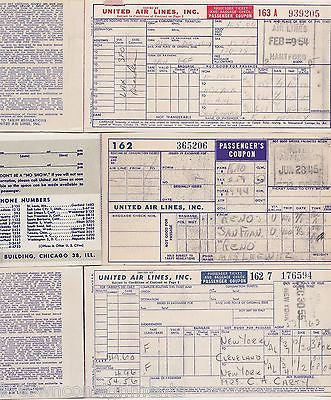 UNITED AIRLINES VINTAGE GRAPHIC ADVERTISING AVIATION AIRPLANE TICKET BOOKS 2 - K-townConsignments