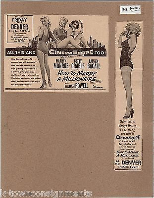 MARILYN MONROE HOW TO MARRY A MILLIONAIRE MOVIE ACTRESS VINTAGE NEWS PROMO CLIPS - K-townConsignments