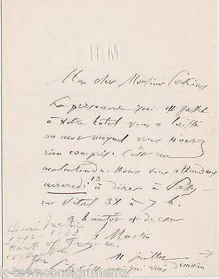 MARTIN HENRI FAMOUS FRENCH HISTORIAN VINTAGE AUTOGRAPH SIGNED STATIONERY NOTE - K-townConsignments