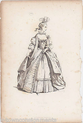 SILVIA 1716 THEATER STAGE ACTRESS ANTIQUE ART MAURICE SAND ENGRAVING PRINT - K-townConsignments