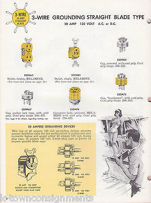 HUBBELL MARINE WIRING DEVICES DOCKSIDE LIGHTING VINTAGE GRAPHIC SALES AD CATALOG - K-townConsignments
