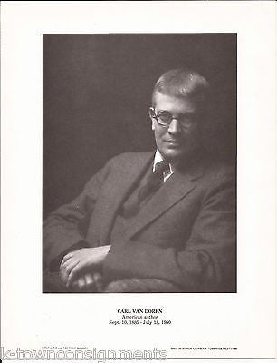 Carl Van Doren American Author Vintage Portrait Gallery Poster Photo Print - K-townConsignments