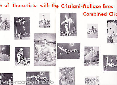 CHRISTIANI WALLACE BROS 3 RING CIRCUS TAMPA , FL VINTAGE GRAPHIC AD PROGRAM BOOK - K-townConsignments