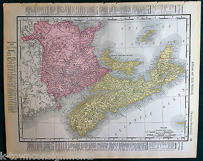 Maritime Province Antique 1898 Graphic Illustration Map Atlas Print - K-townConsignments