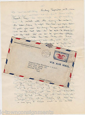 WWII ARMY AIR CORP 317 BOMB SQUADRON VINTAGE AIR MAIL LETTER 1942 - K-townConsignments