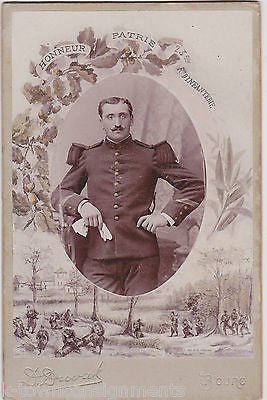 BERGERET PIERRE FRENCH MILITARY ANTIQUE CABINET CARD PHOTOGRAPH BY D. DUVAL 1918 - K-townConsignments