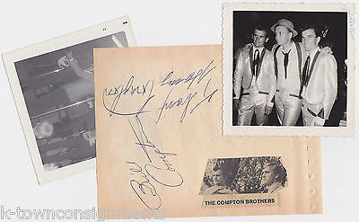 HARRY & BILL COMPTON DOYLE HOLLY MUSIC SINGERS VINTAGE AUTOGRAPH SIGNATURES - K-townConsignments