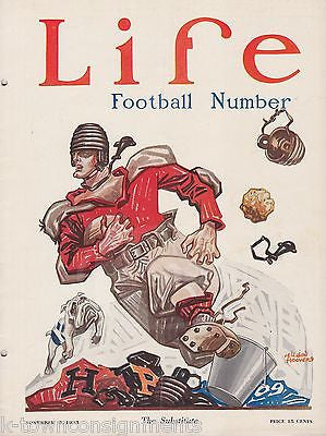 NCAA COLLEGE FOOTBALL HOOVER COVER ART GRAPHIC ILLUSTRATED LIFE MAGAZINE 1923 - K-townConsignments