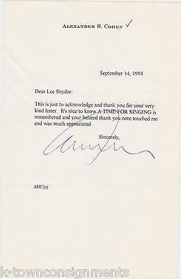 ALEXANDER COHEN STAGE & MOVIE PRODUCER VINTAGE AUTOGRAPH SIGNED STATIONERY - K-townConsignments