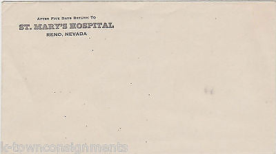 St. MARY'S HOSPITAL RENO NEVADA VINTAGE GRAPHIC AD STATIONERY LETTERHEAD & COVER - K-townConsignments