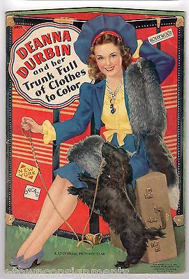 DEANNA DURBIN & HER TRUNK FULL OF CLOTHS COLORING BOOK UNIVERSAL PICTURES STAR - K-townConsignments