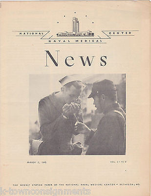 WWII NAVAL MEDICAL CENTER VINTAGE WEEKLY NEWS PAPER BETHESDA MARYLAND 3.2.46 - K-townConsignments