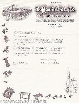 DE MOULIN BROS & CO CHURCH FURNITURE ANTIQUE ENGRAVING STATIONERY 1927 - K-townConsignments