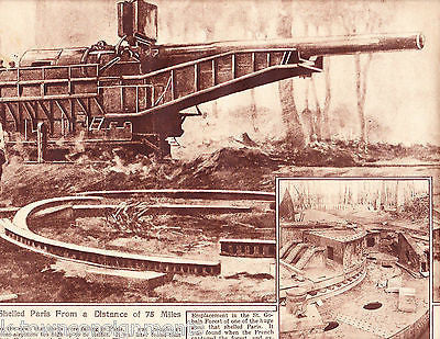 MONSTER GERMAN GUN THAT SHELLED PARIS VINTAGE NEWS PHOTO POSTER PRINT 1921 - K-townConsignments