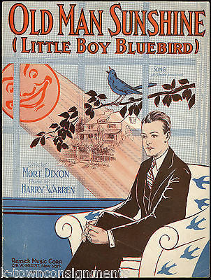 OLD MAN SUNSHINE (LITTLE BOY BLUEBIRD) 1920s SHEET MUSIC MORT DIXON HARRY WARREN - K-townConsignments
