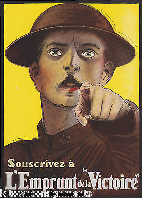 L'EMPRUNT DE LA VICTOIRE FRENCH VINTAGE WWI GRAPHIC ART POSTER PRINT - K-townConsignments