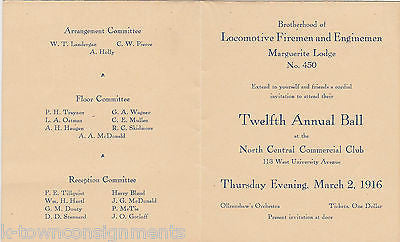 BROTHERHOOD OF LOCOMOTIVE FIREMEN & ENGINEMEN 1916 ANNUAL BALL PROGRAM - K-townConsignments