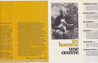 BERNARD CLAVEL FRENCH HUMANIST 'NIGHT WORKER' AUTHOR AUTOGRAPH SIGNED BROCHURE - K-townConsignments