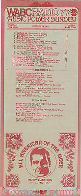 ROD STEWART HARRY HARRISON WABC RADIO MUSIC POWER SURVEY TRIDENT PROMO FLYER - K-townConsignments