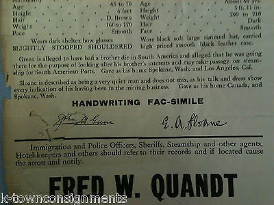 1920s POLICE WANTED POSTER & AUTOMOBILE CAR THEFT LETTERS CARDS & DOCUMENTS - K-townConsignments