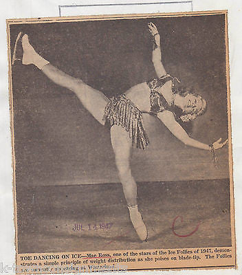 MAE ROSS ICE FOLLIES DANCING ON ICE SKATER VINTAGE 1940s NEWS PRESS PHOTO - K-townConsignments