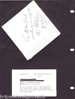 EDGAR MITCHELL APOLLO 14 NASA SPACE SHUTTLE ASTRONAUT AUTOGRAPH SIGNED NAPKIN - K-townConsignments
