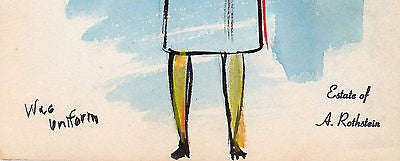 WAC WOMAN IN UNIFORM WWII ILLUSTRATOR A. ROTHSTEIN VINTAGE PENCIL DRAWING - K-townConsignments