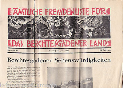 GERMAN NEWS PAPER 1936 VINTAGE GERMANY GRAPHIC TRAVEL NEWSPAPER - K-townConsignments