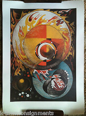 Fiery Orbs Earth & Sun Space Science Vintage Abstract Graphic Art Poster Print - K-townConsignments