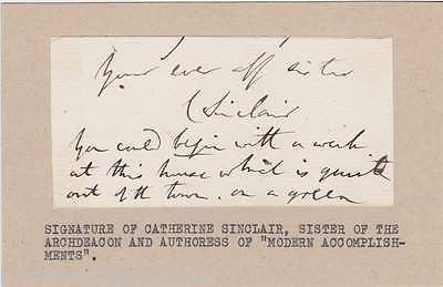 CATHERINE SINCLAIR ENGLISH CHILDRENS NOVELIST ORIGINAL AUTOGRAPH SIGNATURE - K-townConsignments