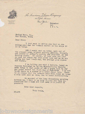 AMERICAN TOBACCO COMPANY NEW YORK DAN HALL AUTOGRAPH SIGNED AD STATIONERY - K-townConsignments